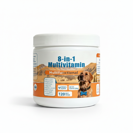 8-in-1 Multivitamin Soft Chews for Dogs (60 Count) | All-in-One Supplement for Bone, Skin, Digestion & Immune Support