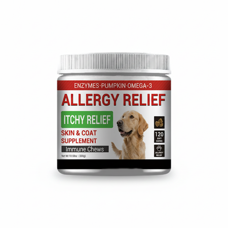 Dog Allergy Relief Chews - Itchy Skin Relief & Immune Support with Omega-3, Pumpkin & Enzymes for Skin & Coat Health