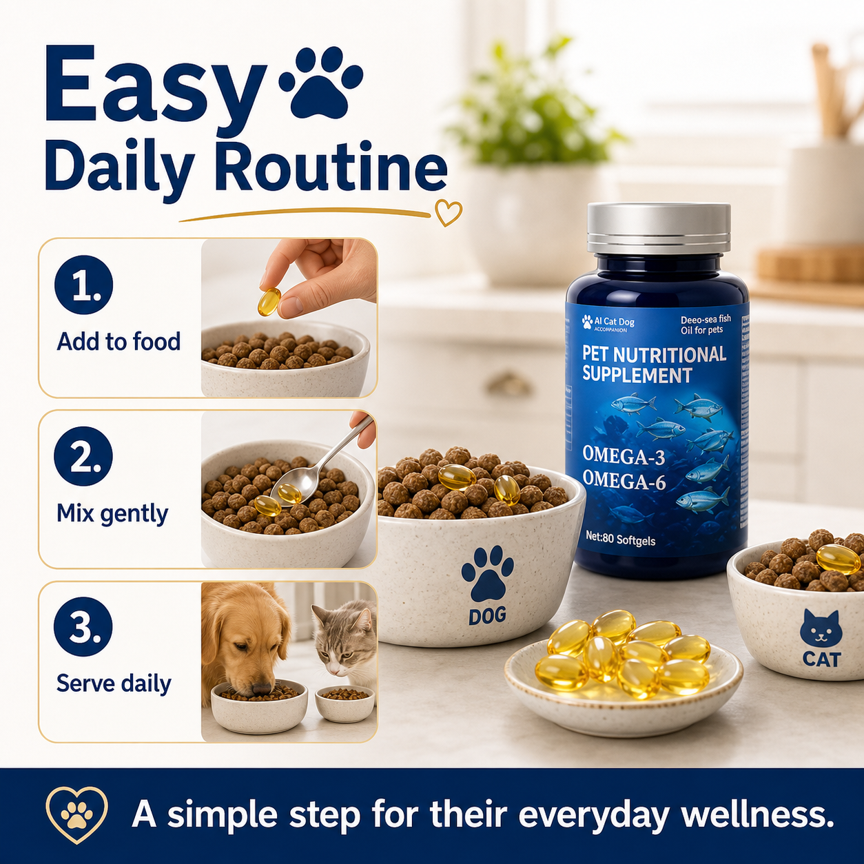 How to Use - Add to food, Mix gently, Serve daily