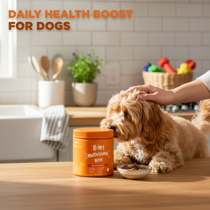 8-in-1 Multivitamin Soft Chews for Dogs (120 Count) | All-in-One Supplement for Bone, Skin, Digestion & Immune Support