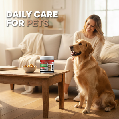 Dog Allergy Relief Chews - Itchy Skin Relief & Immune Support with Omega-3, Pumpkin & Enzymes for Skin & Coat Health