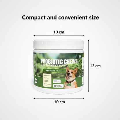 Dog Probiotic Chews, 6-Strain Blend for Dog Digestive Health, Gut Flora & Immune Support