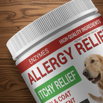 Dog Allergy Relief Chews - Itchy Skin Relief & Immune Support with Omega-3, Pumpkin & Enzymes for Skin & Coat Health