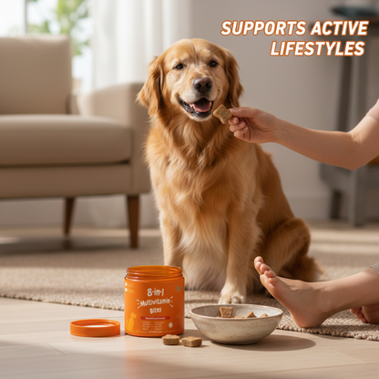 8-in-1 Multivitamin Soft Chews for Dogs (120 Count) | All-in-One Supplement for Bone, Skin, Digestion & Immune Support