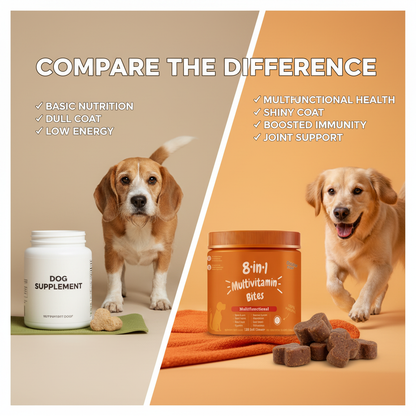 8-in-1 Multivitamin Soft Chews for Dogs (120 Count) | All-in-One Supplement for Bone, Skin, Digestion & Immune Support