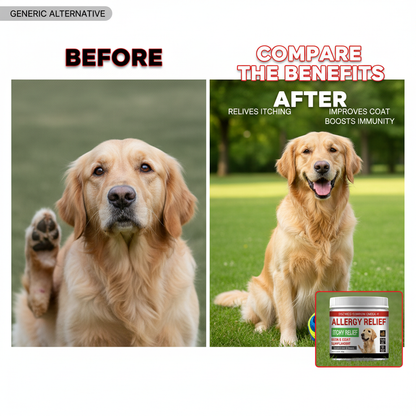 Dog Allergy Relief Chews - Itchy Skin Relief & Immune Support with Omega-3, Pumpkin & Enzymes for Skin & Coat Health