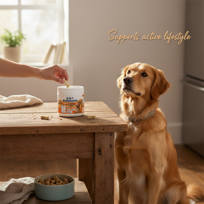 8-in-1 Multivitamin Soft Chews for Dogs (60 Count) | All-in-One Supplement for Bone, Skin, Digestion & Immune Support