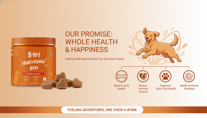 8-in-1 Multivitamin Soft Chews for Dogs (120 Count) | All-in-One Supplement for Bone, Skin, Digestion & Immune Support