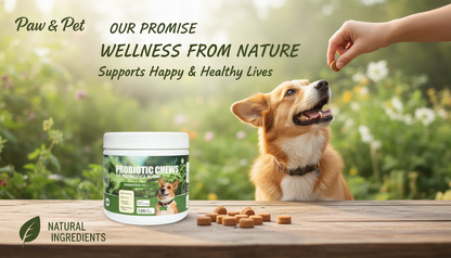 Dog Probiotic Chews, 6-Strain Blend for Dog Digestive Health, Gut Flora & Immune Support
