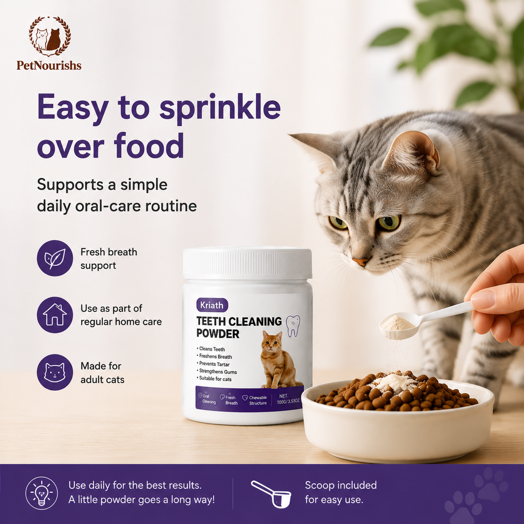 PetNourishs Cat Dental Care Powder | Daily Oral Care Food Topper