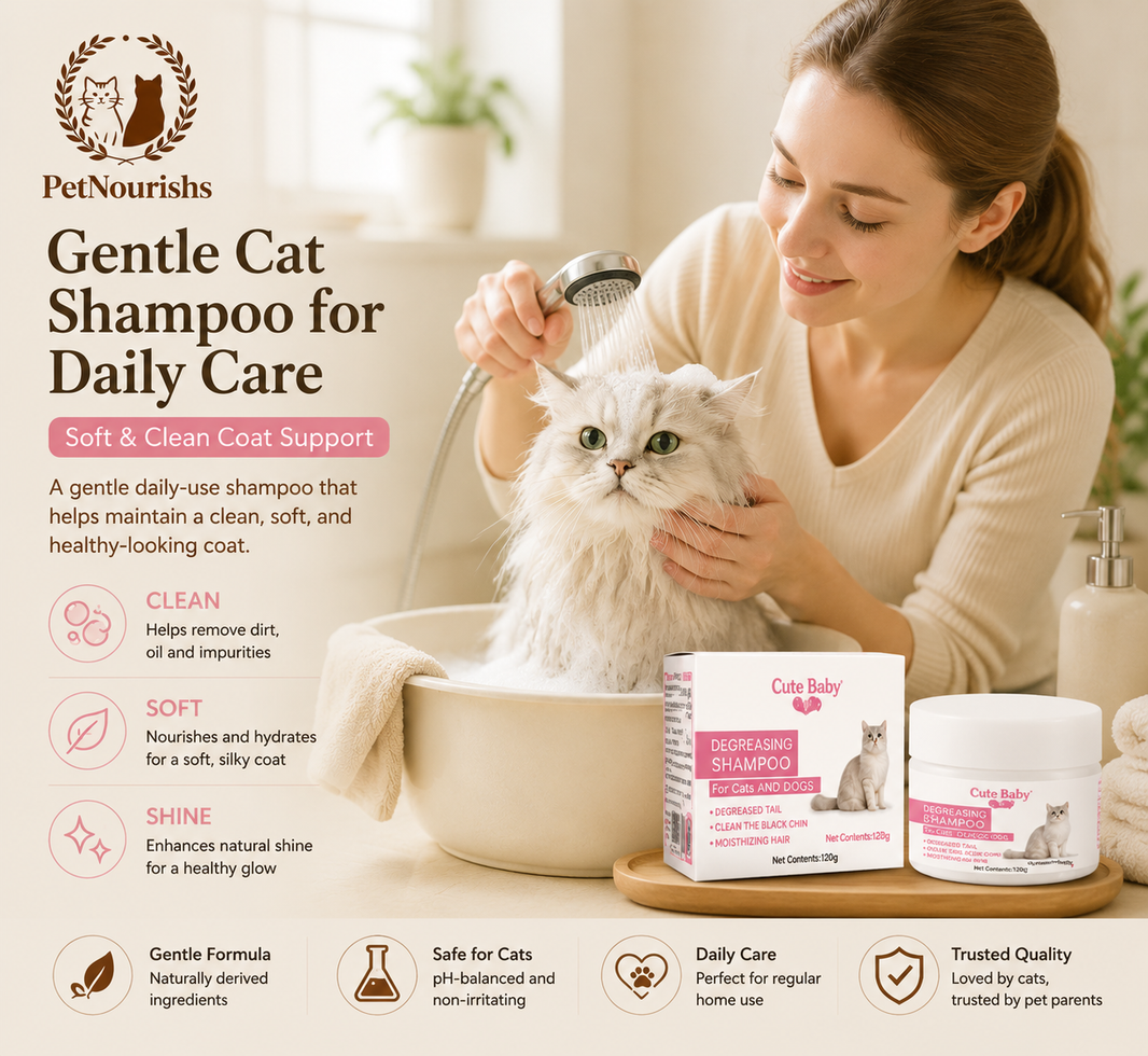 Gentle Degreasing Cat Shampoo for Daily Care – Soft, Clean & Healthy Coat Support